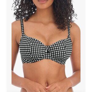 NWT Freya Check In Sweetheart Padded Bikini Top Size 32I Gingham Print Underwire